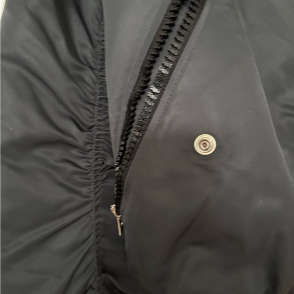 ACNE STUDIOS Clea Puffer Bomber PAW17 Women's Jacket Black Pink Quilted Sz 42 XL - Picture 3 of 8